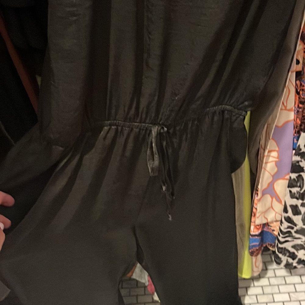 Drew black satin jumpsuit, size Small, NWT - Picture 3 of 3
